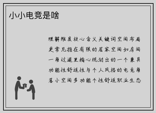小小电竞是啥